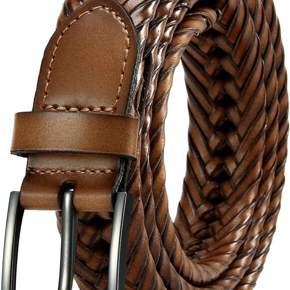 Other - Leather Braided Belts for Men - 1 1/8" Mens Casual Woven Leather Belt for Dress